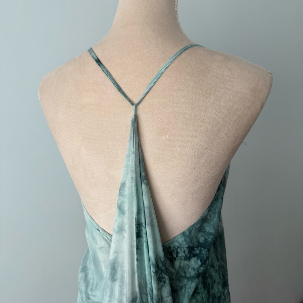 💙🌊 Love Stitch Tie Dye Open Back Maxi Dress M Draped Coastal Boho - Picture 9 of 13